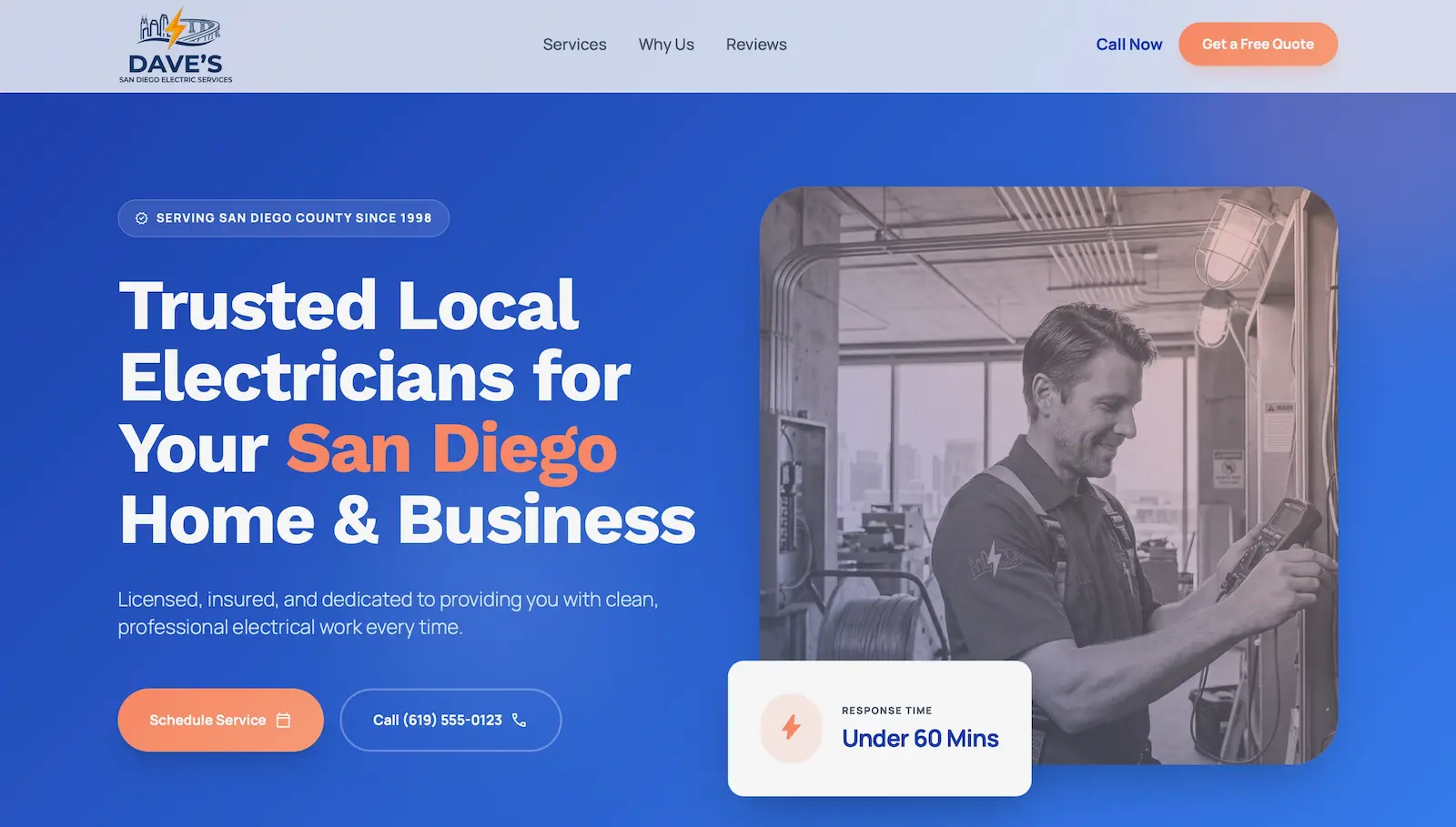 Selected website design example